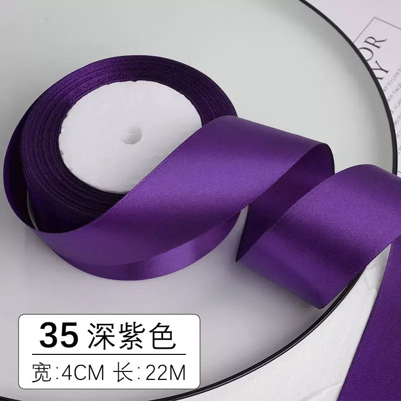 25yards/roll 4cm Satin Ribbon for Gift Wrapping Bows Making Floral Bouquets DIY Wreaths Sewing Projects Wedding Party Decor