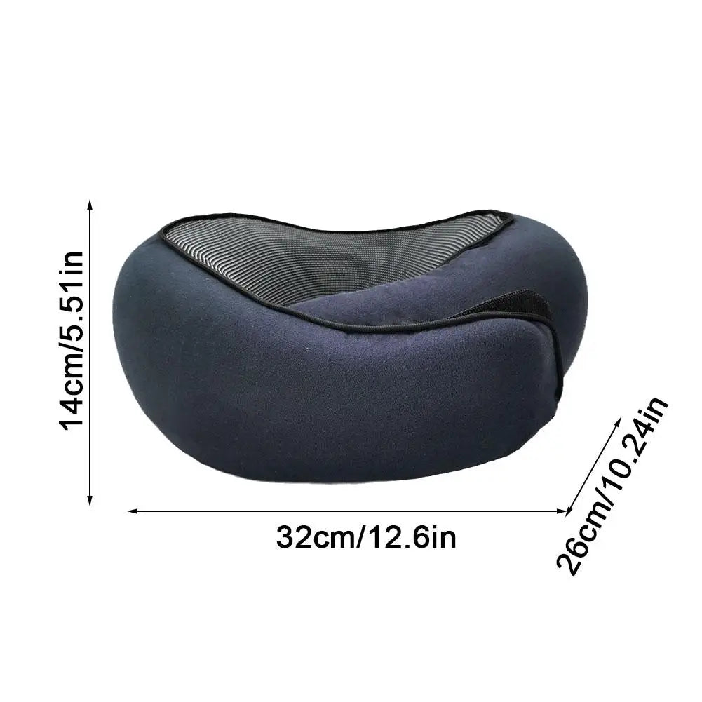 Adjustable U-Shaped Memory Foam Travel Neck Pillow for Car, Airplane, and Portable Headrest Support During Sleep