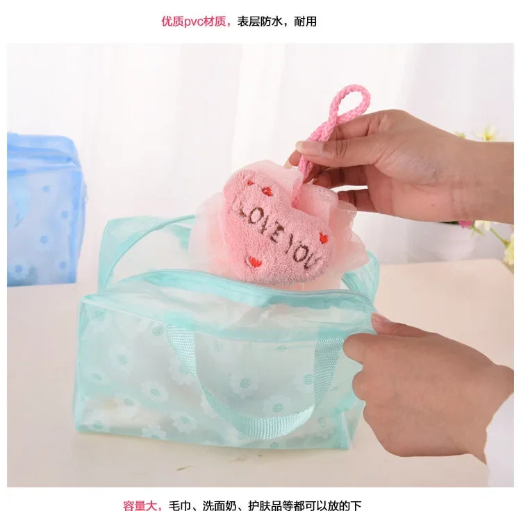 1PC New portable makeup bag Large capacity portable travel storage toiletry bag Waterproof transparent cosmetics storage bag