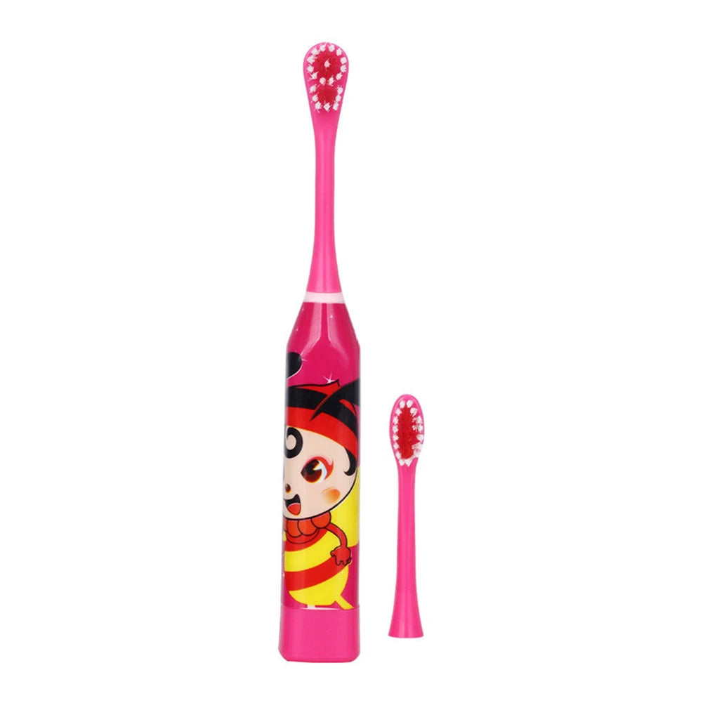 Children Electric Toothbrush with Replaceable Head Cartoon Automatic Electric Toothbrush Teeth Whitening Brush for Wash Supplies