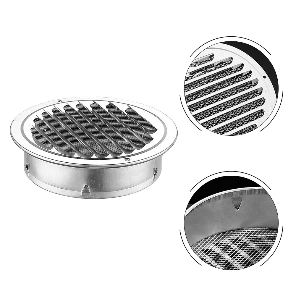 1pcs 70-300mm Round Stainless Steel Air Vent Grille Insect Protection Home Exterior Wall Ducting Ventilation Tool