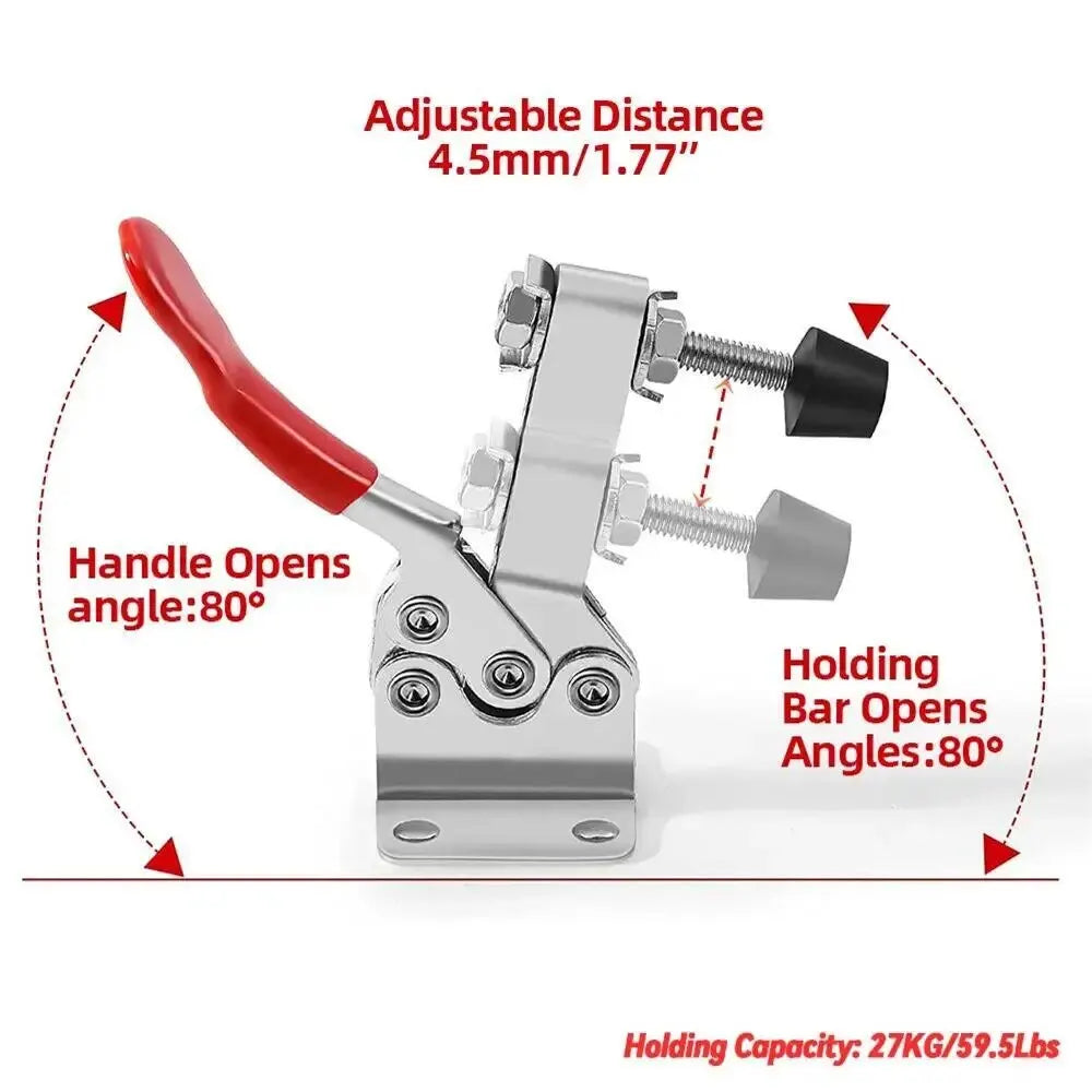 4PCS Horizontal Quick Clamp Workholding Clamp Chuck GH-201 Woodworking Engraving Machine Compressor 27KG Vertical Toggle Clamp