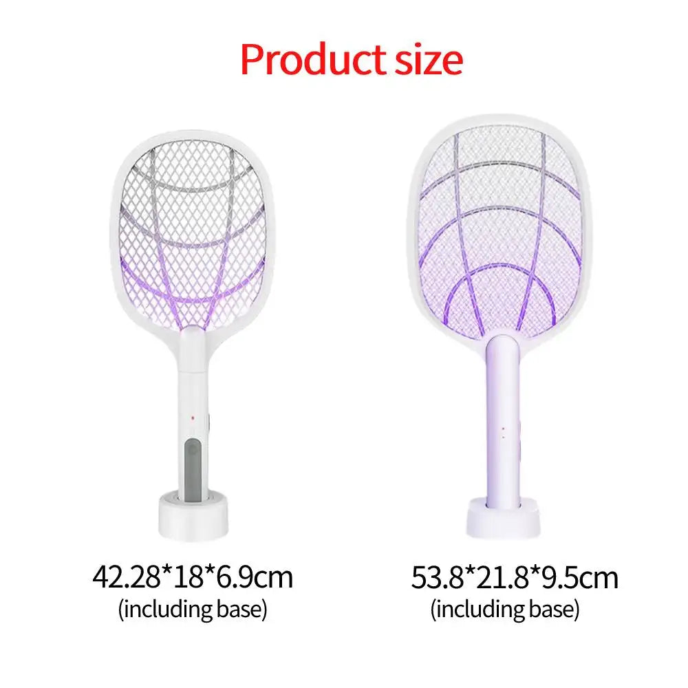 3 IN 1 Electric Mosquito Swatter Mosquito Killer 2500V USB Rechargeable Angle Not Adjustable Electric Bug Zapper Fly Bat Swatter