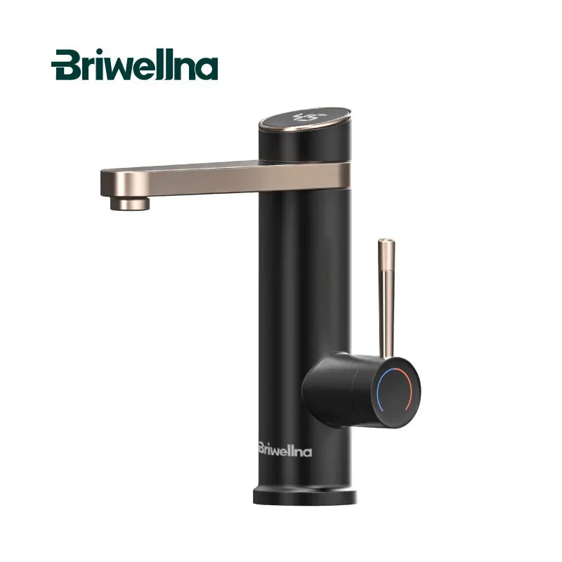 Briwellna Water Heater Flowing Faucet 2 in 1 Flow Heater For Home Tankless Mini Heater Tap 120° Swivel Electric Faucet 220V