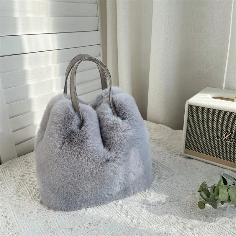 2023 NEW Womens Bag Trend Crossbody Bags Luxury Designer Plush Faux Fur Shopper Female Handbag Furry Shoulder Tote Cute Purses