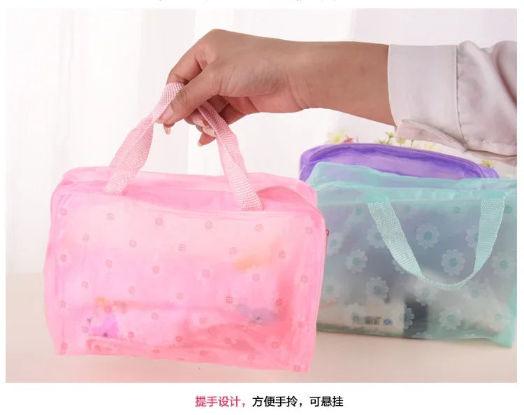 1PC New portable makeup bag Large capacity portable travel storage toiletry bag Waterproof transparent cosmetics storage bag