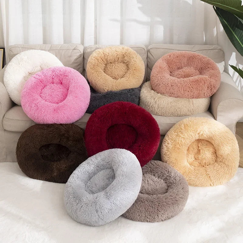 Cats Bed House Donut Round Sofa Supplies Winter Pet Accessories Warm Products Cushions Basket Kitten Mat for Cat Dog Beds