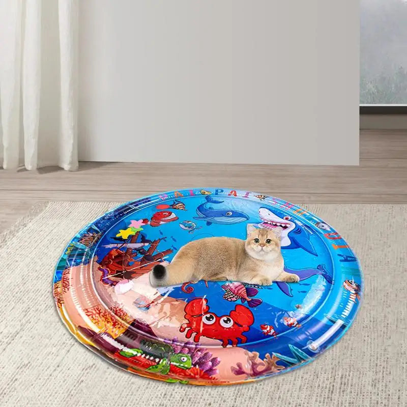 Cat Water Play Mat Sensing Play Mat For Pet Cat Cooling Effect Sensory Water Play Mat For Tile Grass Floor And Any Surfaces