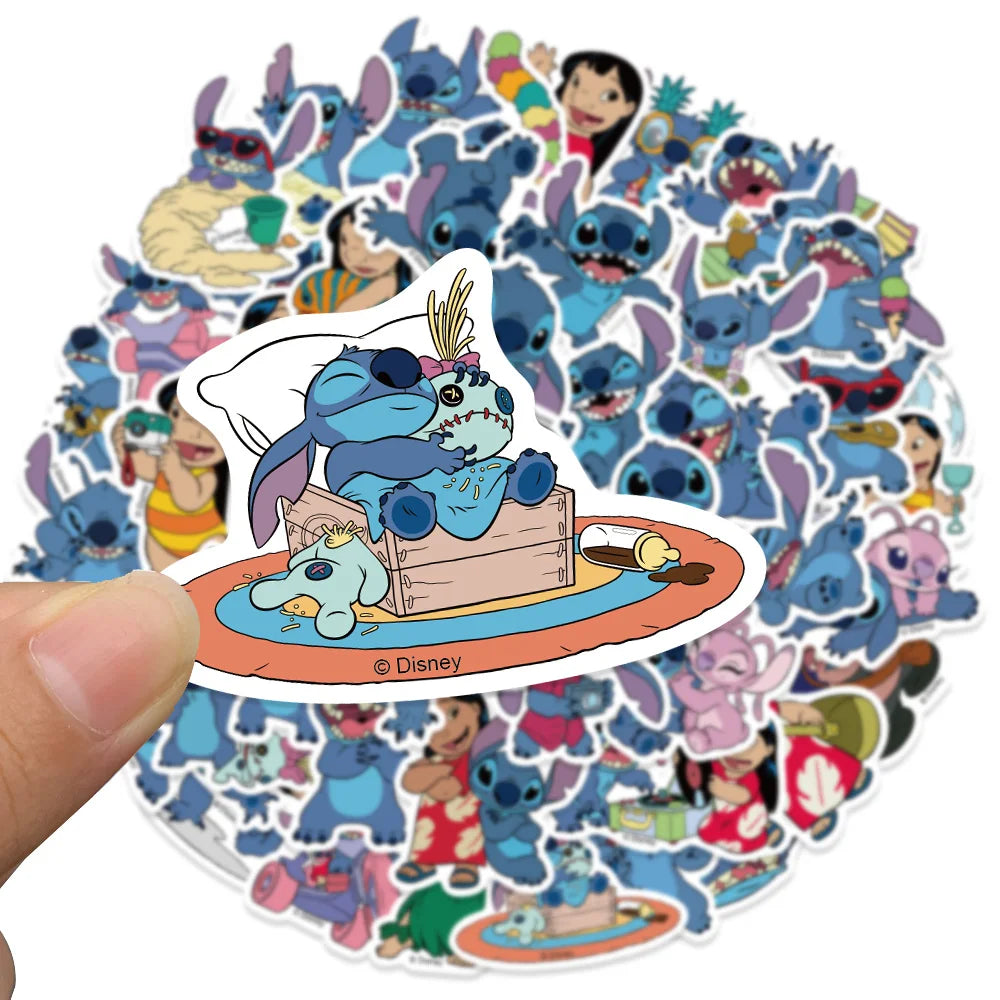 51PCS  Cute Cartoon Lilo & Stitch Stickers DIY Diary Laptop Luggage Skateboard Graffiti Decals Fun Classic Toy