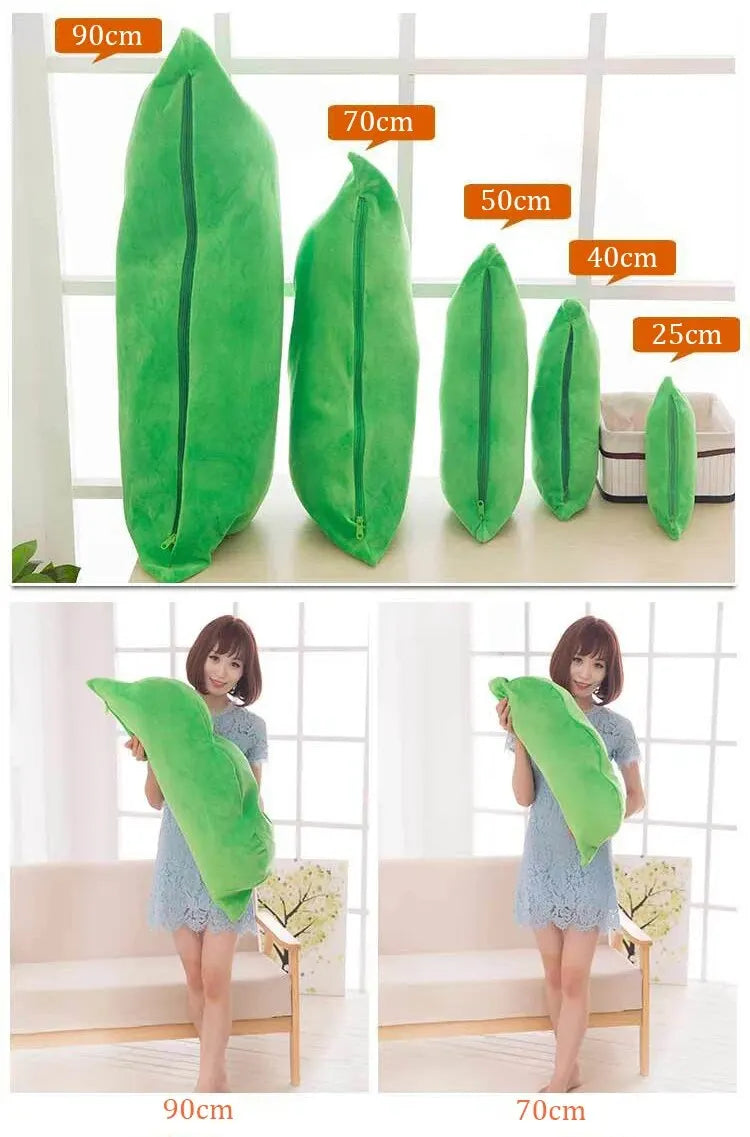 25CM Cute Children's Baby Plush Peas Filled Plant Doll Toy Children Kawaii Quality Pea-shaped Pillow Toy Boy Girl Gift