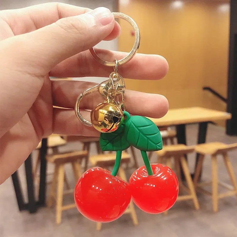 Cherry Charm Handbag Pendant Keychain for Women's Exquisite Internet-famous Crystal Cherry Bag Accessories High-Grade Pendant