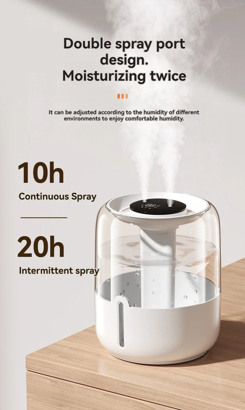 6.8L large capacity humidifier USB Double spray Home dormitory office bedroom desktop with small night light