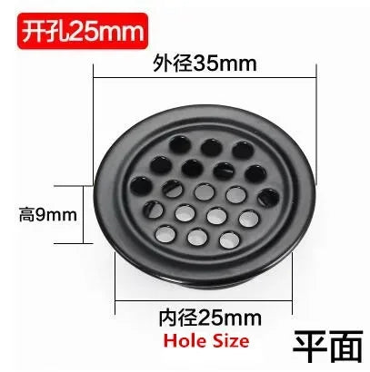 10pcs Round cabinet Air duct Vent Dia.19mm-53mm Steel Louver Mesh Hole plug decoration cover Wardrobe grille ventilation systems