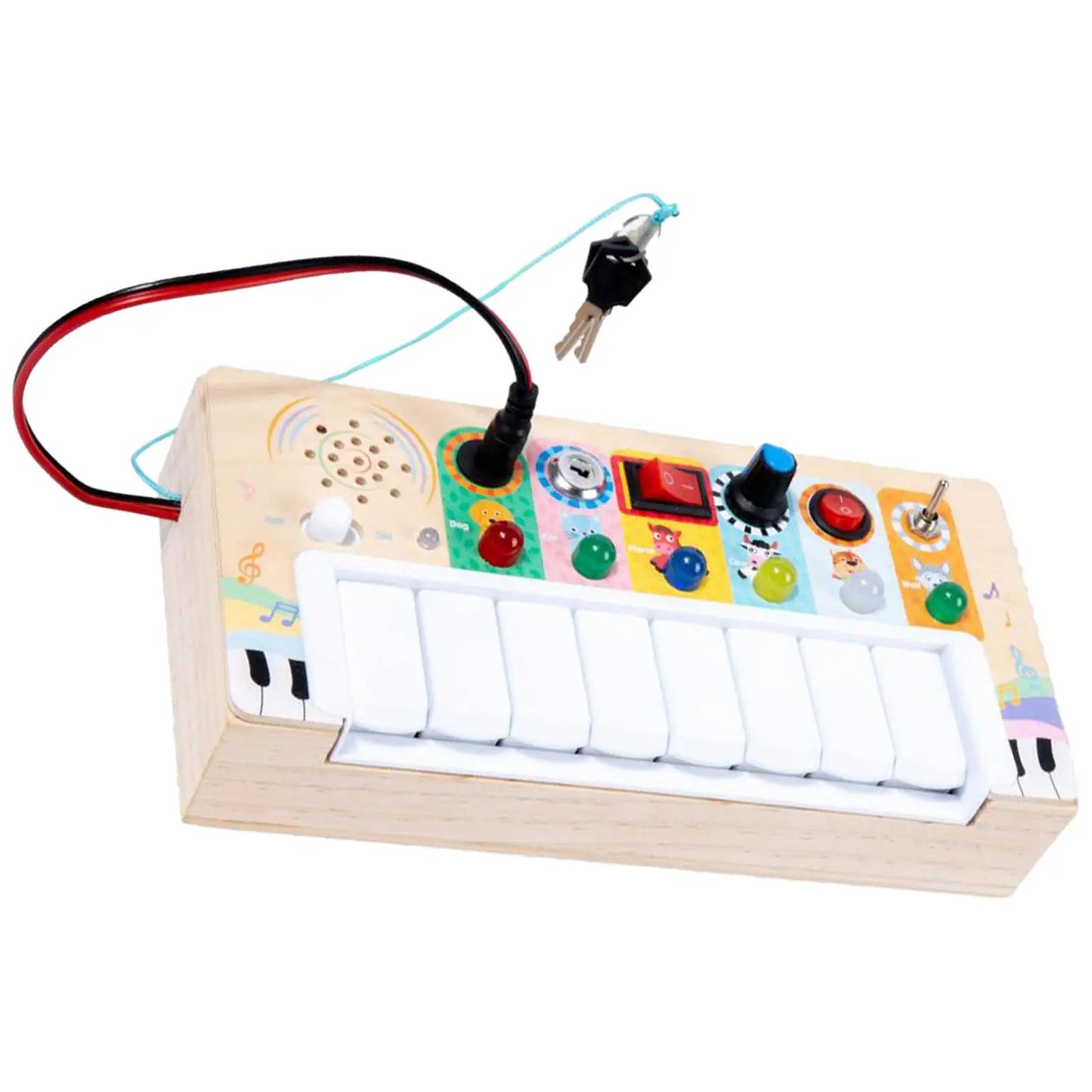 Busy Board DIY Accessories Switch Piano Toddlers Learning Cognitive for 1-2 Years Old Kids Children Girls Boys Indoor Play Game