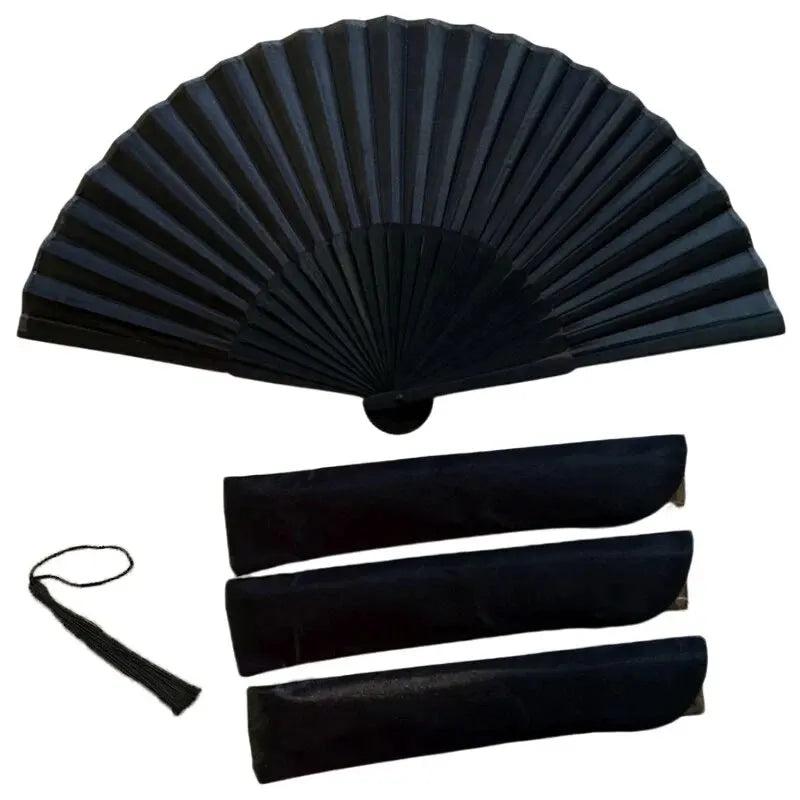 Chinese Style Black Vintage Hand Fan Folding Fans Dance Wedding Party Favor Chinese Dance Party Folding Fans