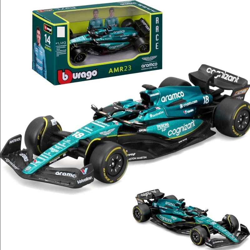 Bburago 1:43 Aston Martin AMR23 Mercedes W14 Red Bull RB19 Miami GP Ferrari SF23 Alpine A523 F1 Model Formula Car Static Racing