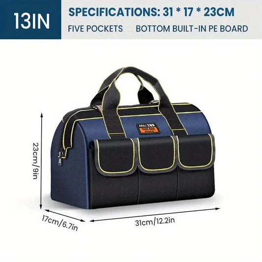 AIRAJ 13in New Electrician Tool Bag with Reflective Strip Oxford Cloth Wear-resistant Multi-Pocket Waterproof Storage