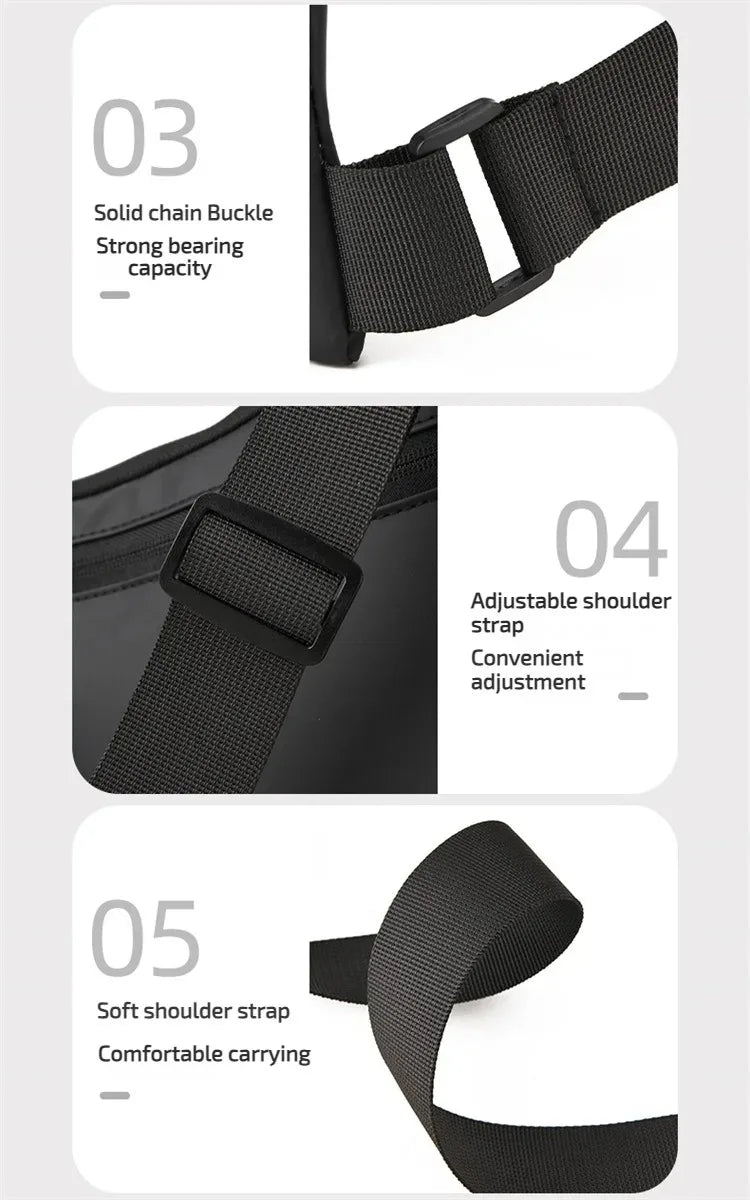 Anti Theft Close Fitting Chest Bag Men's Leisure Leather Film Triangle Bag Crossbody Card Wallet Sports Cycling Riding Sling Bag