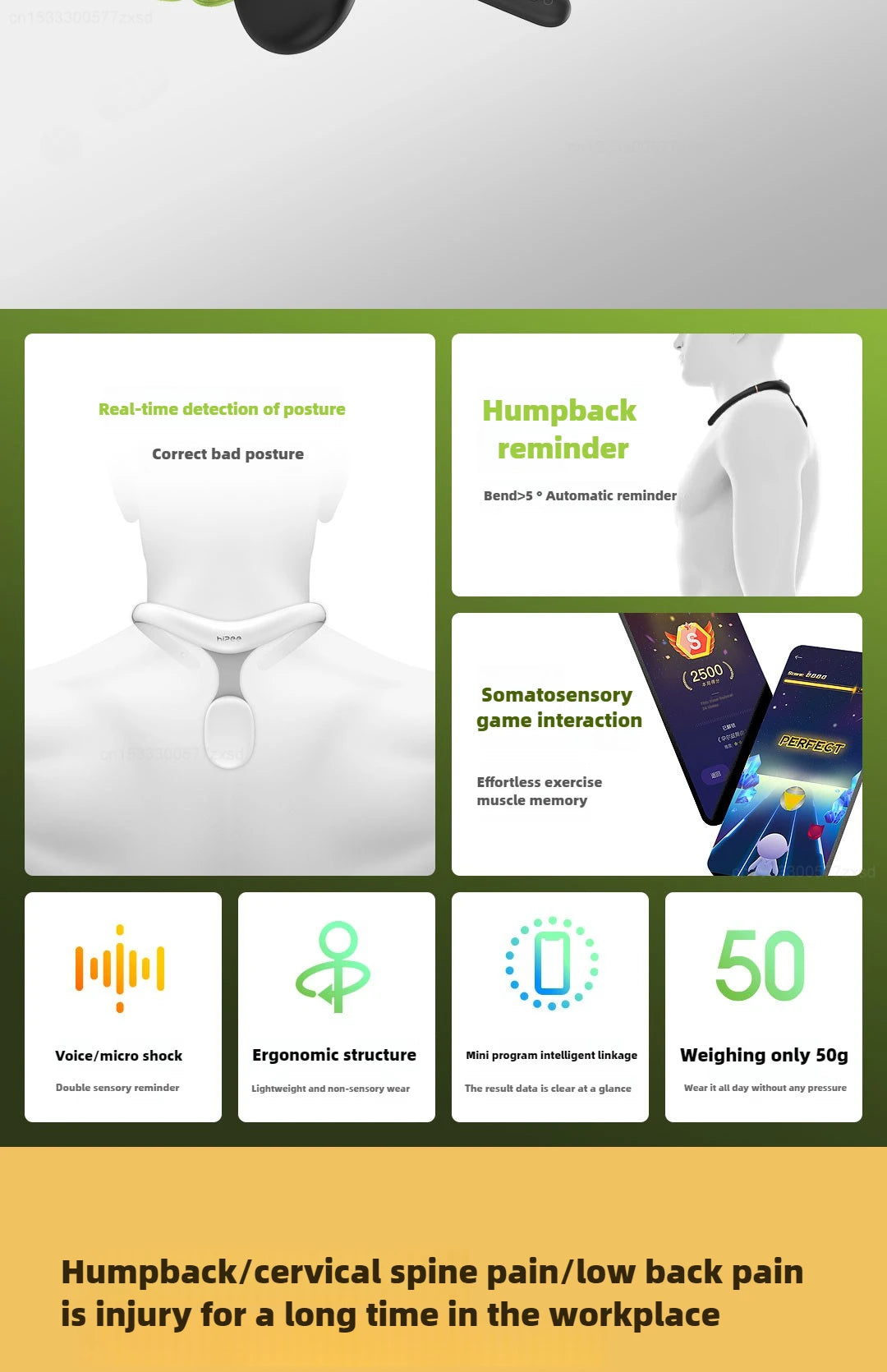 Youpin Hipee Smart Hunchback Posture Corrector Pro Real Time Monitoring Body Posture Spine Health Monitoring Long Battery Life