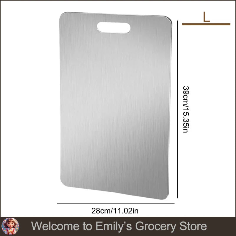 Antibacterial and Mildew-proof 304Stainless Steel Double-sided Food-grade Fruit Cutting Board Suitable for Various Cooking Tasks