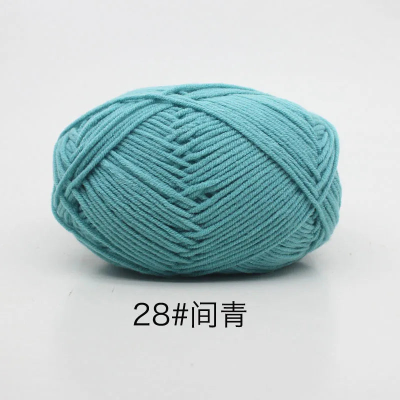 40-50g/Set 4ply Milk Cotton Knitting Yarn Needlework Dyed Lanas For Crochet Craft Sweater Hat Dolls At Low Price