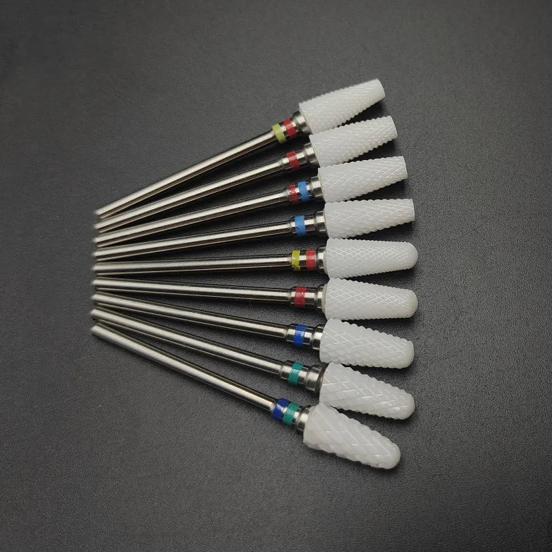 Ceramic Carbide Nail Drill Bit Rotate Burr Milling Nail Cutter Bits Electric Drill Machine For Manicure Pedicure Tools