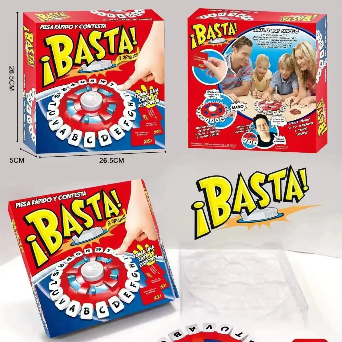 Basta2.0 Children's Educational Board game Spanish Crazy Alphabet Parent-child Interactive Turntable Toy Family game (en inglés)