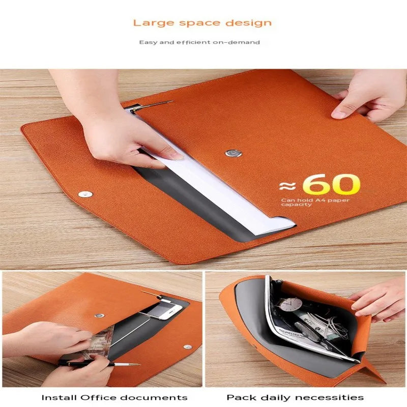 A4 File Information Bag Large Capacity Magnetic Buckle Simple Waterproof Business Office Storage