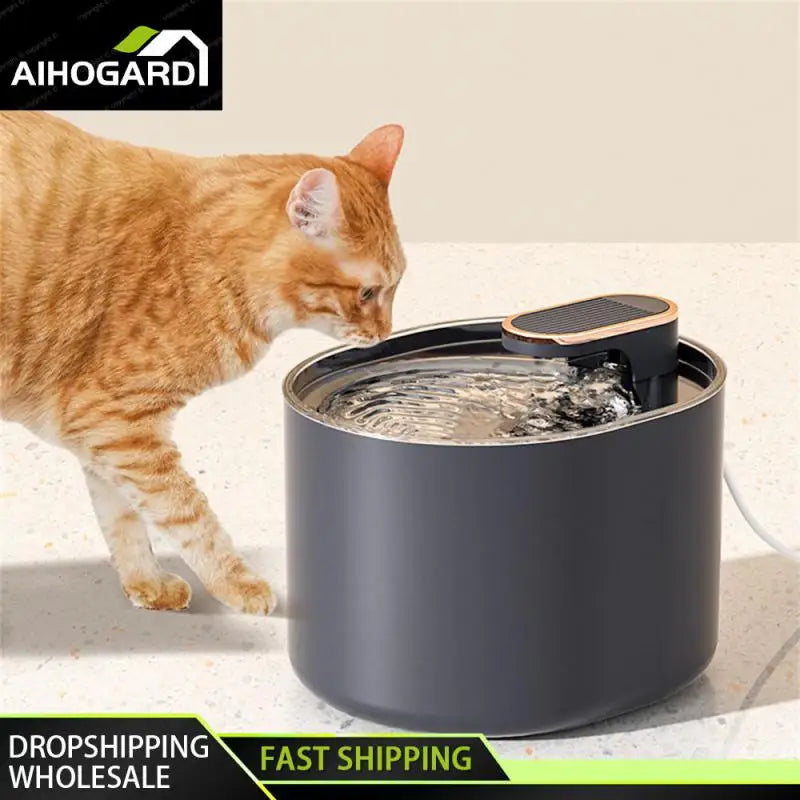 Automatic Cat Water Fountain with LED Light Ultra Silent Pet Drinking Water Fountain USB Cats Electric Mute Water Feeder