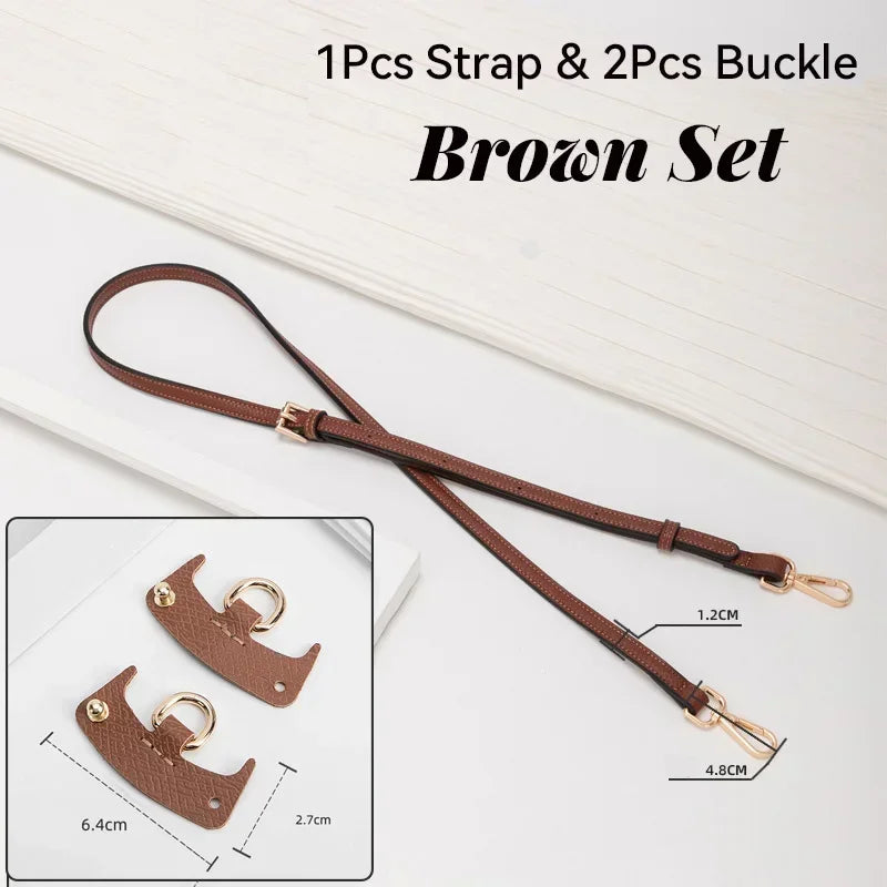 1 Set Bag Strap For Longchamp Mini Punch-free Genuine Leather Shoulder Strap Set Transformation Crossbody Strap Bag Accessories