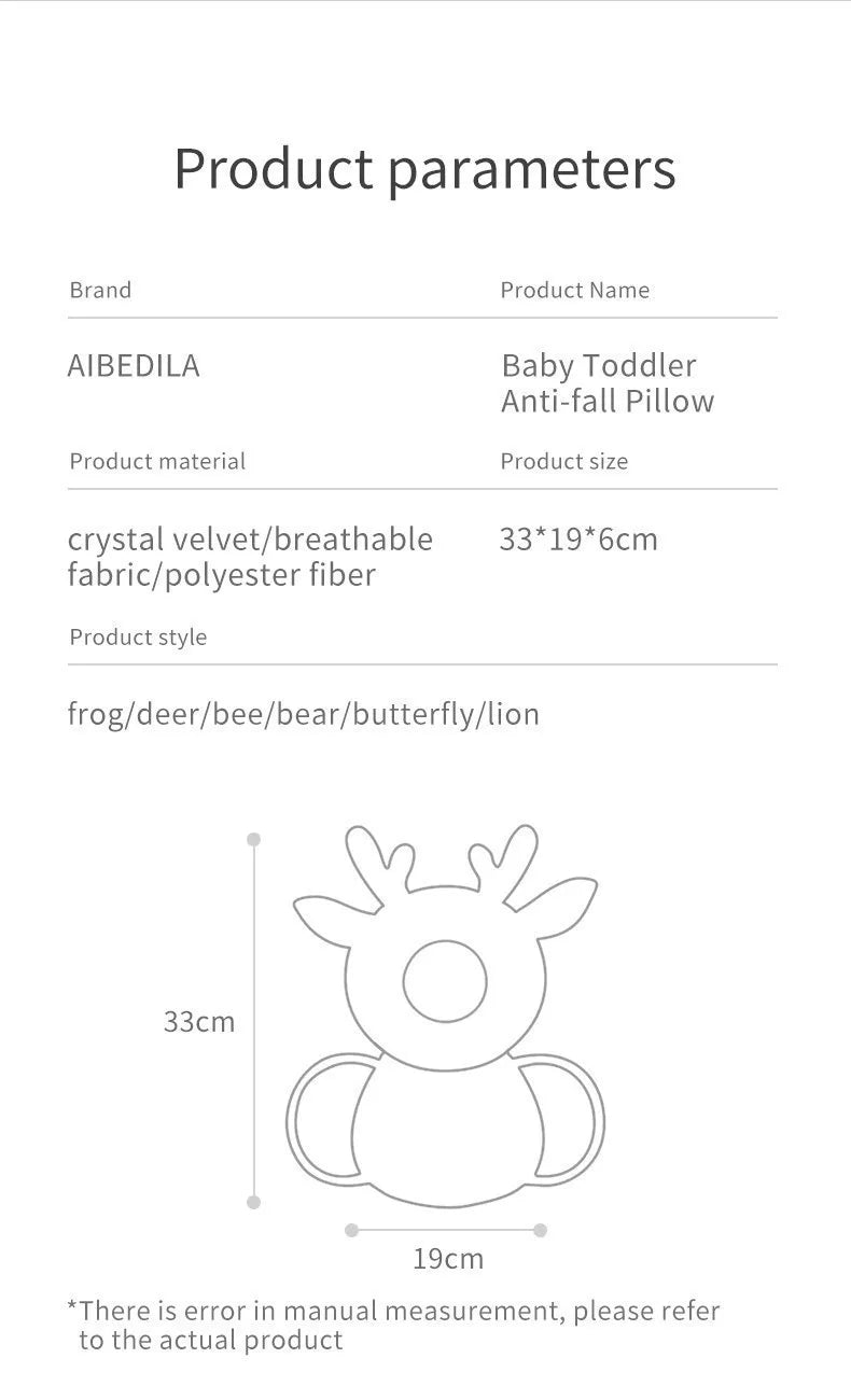 AIBEDILA Newborn Baby Things Mother Kids Items for Babies 1-3T Toddler Baby Head Protector Cartoon Security Baby Pillows AB268