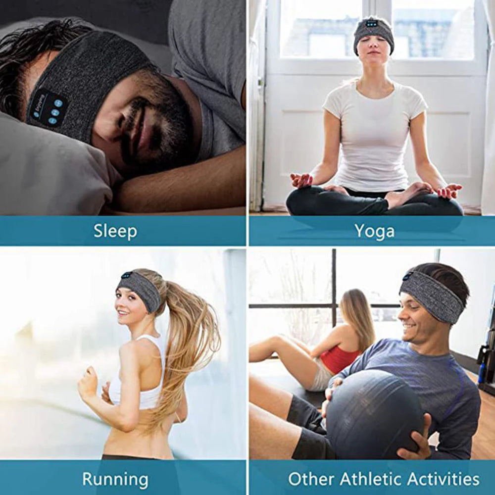 Bluetooth-compatible Earphones Sports Sleeping Headband Elastic Wireless Headphones Music Eye Mask Wireless Eye Headset Headband