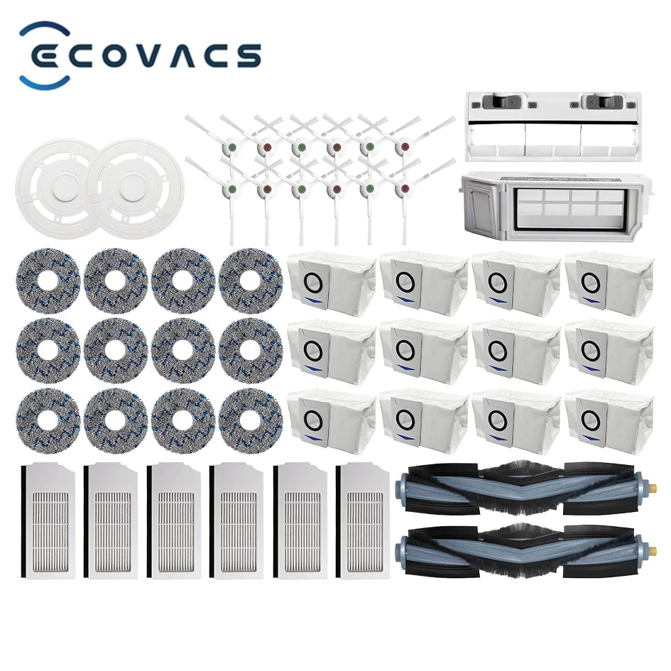 Accesorios para Robot aspirador Ecovacs Deebot X1 OMNI / T10 OMNI, bolsa de polvo, filtro Hepa, cepillo lateral principal, mopa,