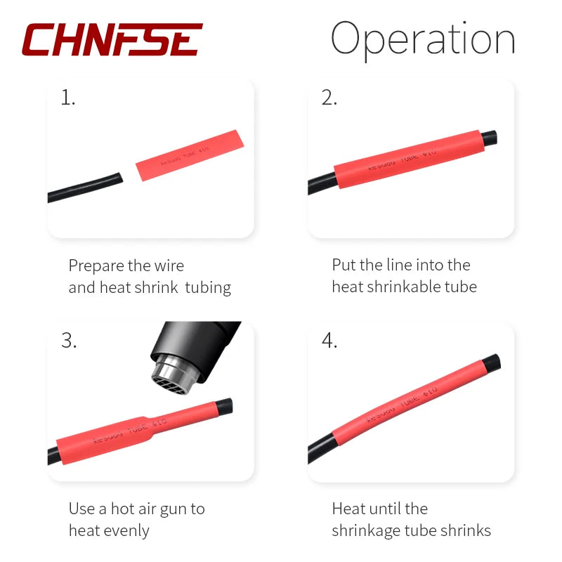 2:1 Heat Shrink Tube127/164/328/140/530/560/580/780pcs Shrinking Assorted Polyolefin Insulation Sleeving Wire Cable Sleeve Wrap