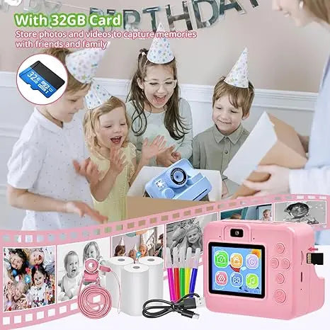 Children'sinstant printing camera,children's video photography, digital camera, toy, mini printer, boys and girls' birthdaygifts