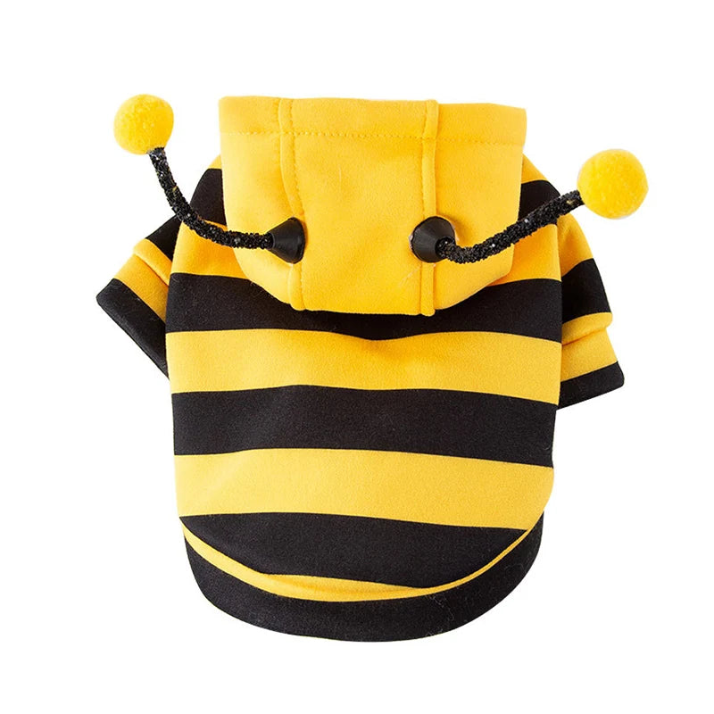 Bee Designer Dog Cat Cosplay Costume Funny Outfit Pet Hoodies Christmas Sweater Warm Coat for Small Dogs Cute Puppy Clothes