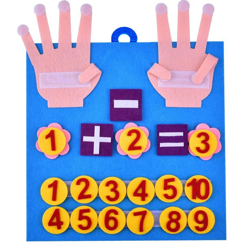 2PCS Kindergarten Felt Finger Math Busy Board Montessori Educational Learning Kids Toy Preschool Manipulatives for Classroom