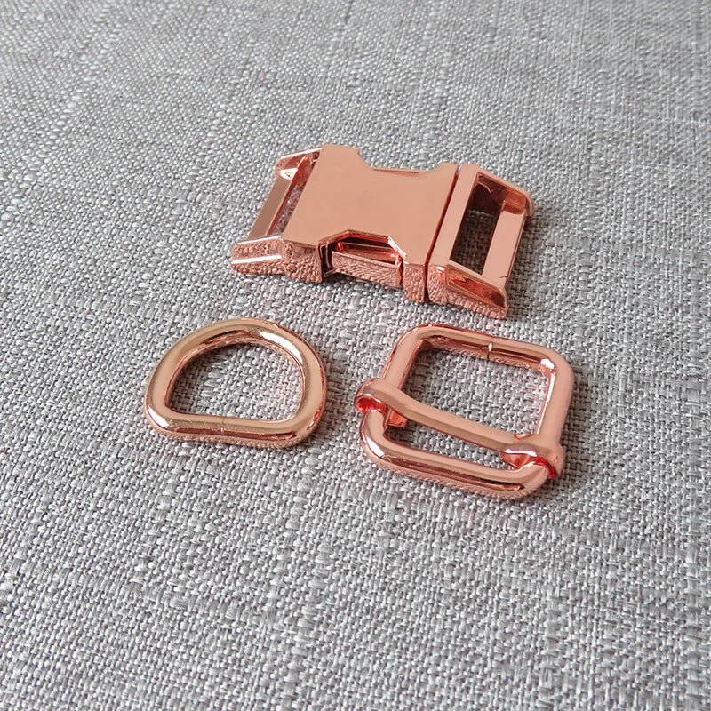 1Set Metal Buckles Hardware D Ring Adjuster Belt Strap Slider Fasteners For Paracord Pet Dog Collar Harness DIY Sewing Accessory