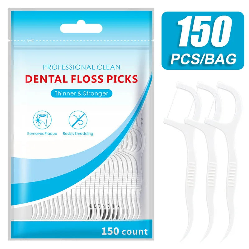 600/PCS Floss Family Pack Ultra-fine Toothpick Disposable Flat Floss Portable Portable Flossing Double Head Use Oral Hygiene Car