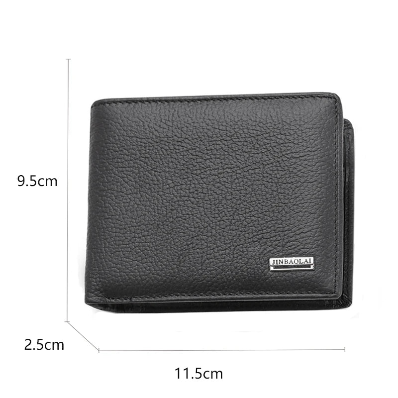 Classic Short Genuine Leather Men Wallets Fashion Coin Pocket Card Holder Men Purse Simple Quality Male Wallets