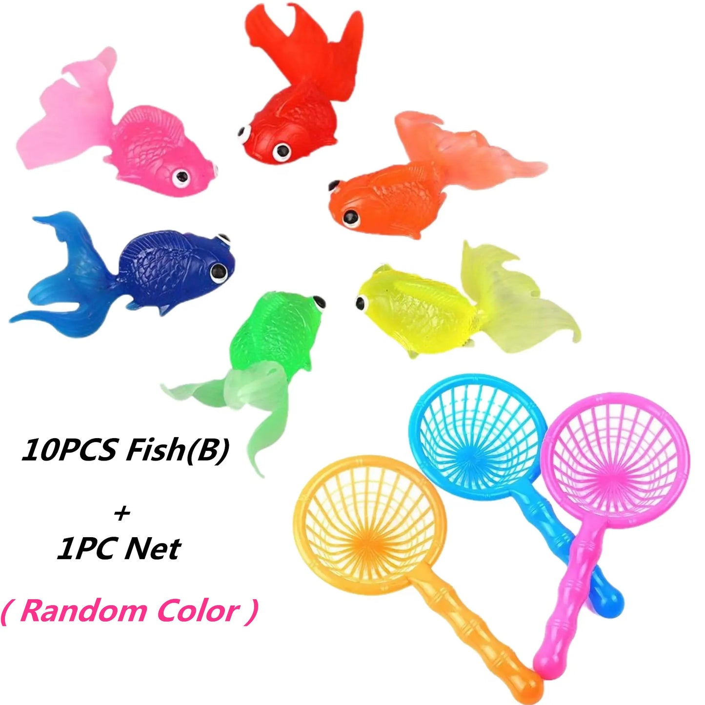 Children's 10Pcs/Set Kawaii Simulation Rubber Goldfish Baby Bath Water Play Games Toys for Kids Toddlers Bathing Shower Gifts