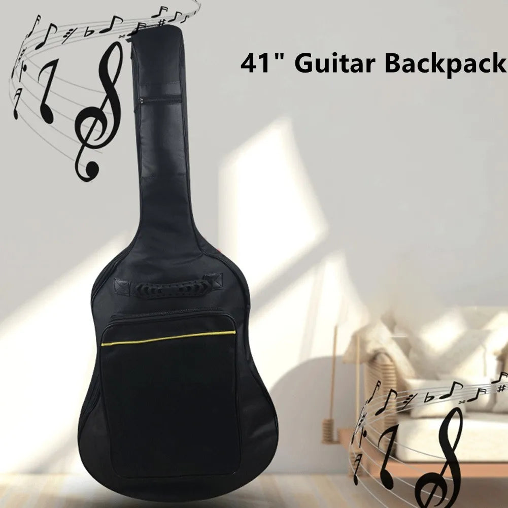 41Inch Guitar Bag Backpack Waterproof Bags Rip-stop Oxford Nylon Double Strap Padded Black Guitar Case Gig Bas Guitars Backpacks