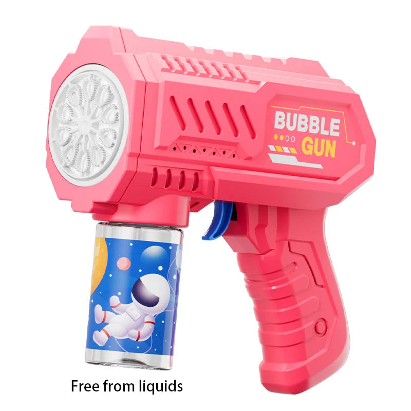 Astronaut Electric Automatic Light Bubble Machine Bubbles Gun Summer Beach Bath Outdoor Game Fantasy Toys for Children Kids Gift