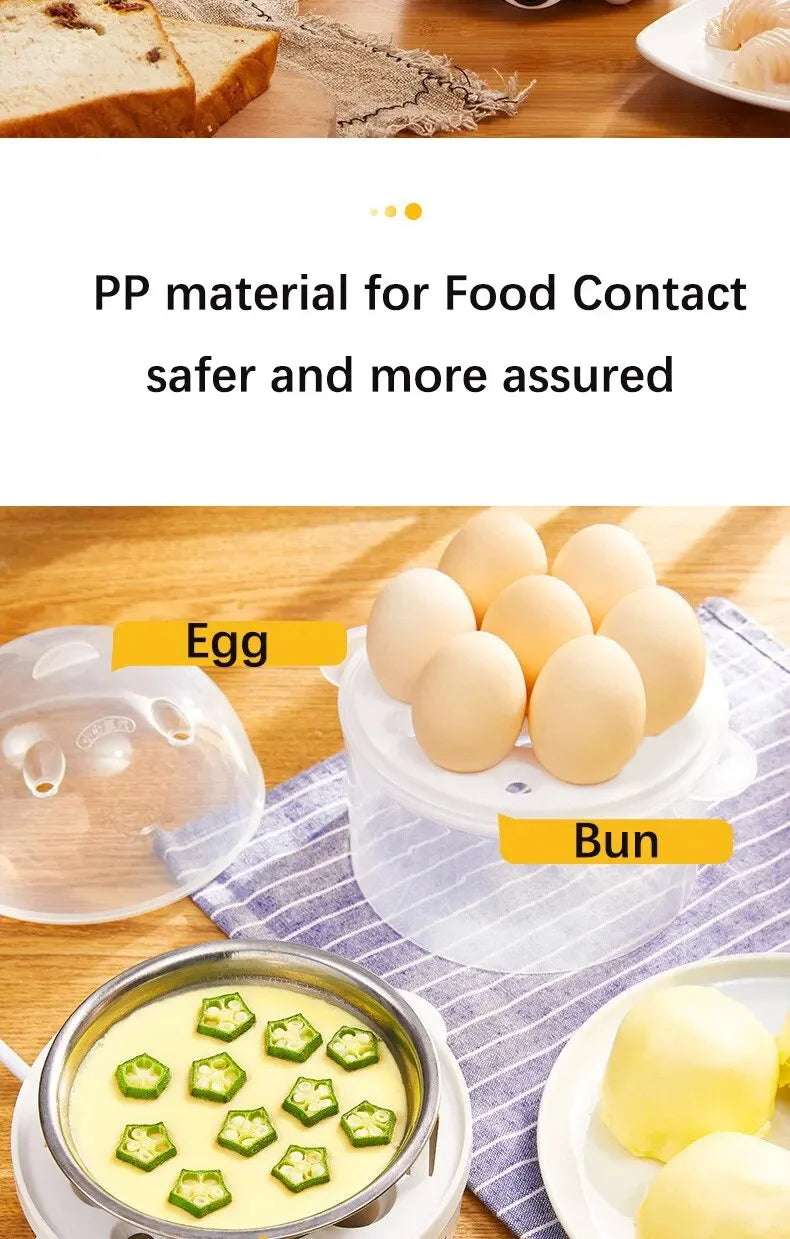 220V Multifunctional Electric Egg Boiler Double Layers Egg Cooker Mini Steamer Poacher Kitchen Cooking Breakfast Machine