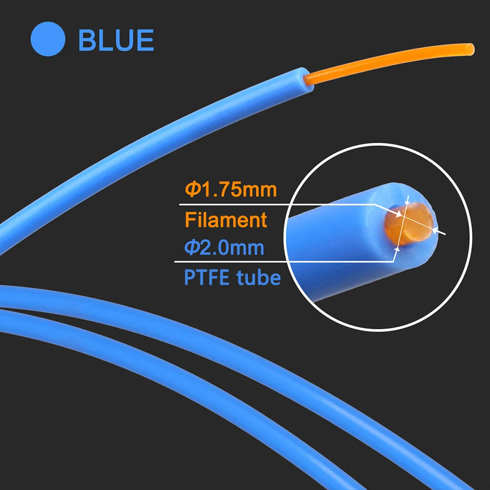 3DSWAY 3D Printer Parts 1M 2M PTFE Tube Teflonto Pipe Bowden Extruder 1.75mm ID2mm OD4mm with Cutter Filament Tube for Ender3