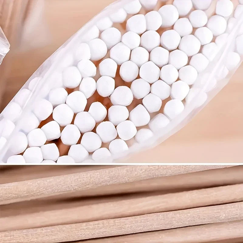 100/500/700/1000pcs Double Head Wood Cotton Swab Nose Ears Cleaning Women Makeup Tools Lipstik Cotton Buds Bastoncillos Oidos