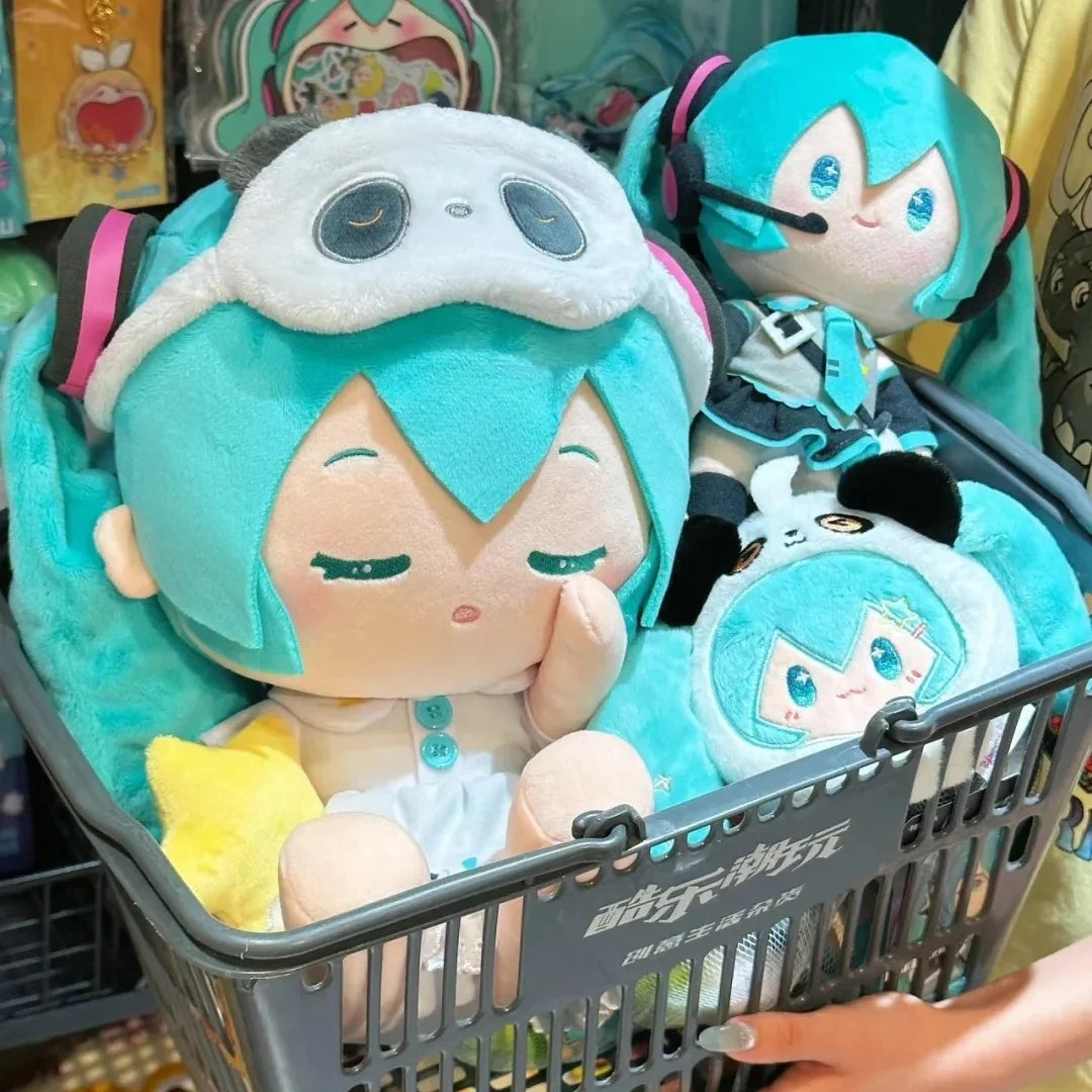 2024 New Genuine Vocaloid Hatsune Miku 2d Cute Sleep Doll panda Headphone Bag Kawaii Two-Dimensional Girls Birthday Gift