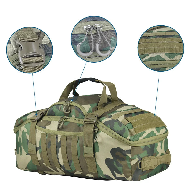 40L 60L 80L Sport Travel Bag Molle Tactical Backpack Gym Fitness Bag Large Duffle Bags for Camping Hunting Fishing