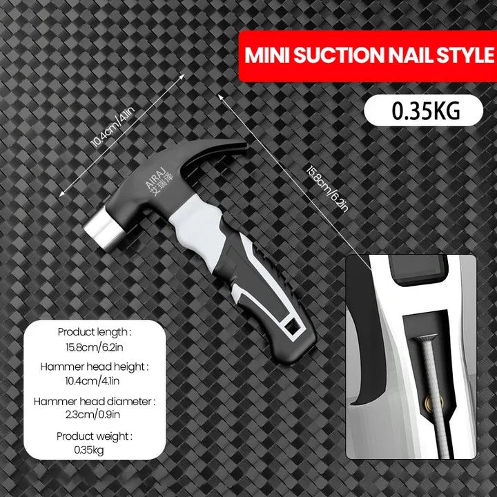 AIRAJ Multifunctional Mini Claw Hammer, Anti Slip And Shockproof Hammer, Professional Grade,Magnetic Woodworking Manual Tool