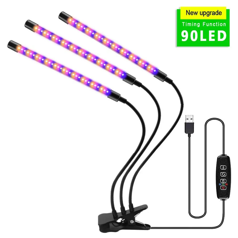 30-150 LED USB Grow Light Phytolamp for Plants with Control Full Spectrum Fitolamp Lights Home Flower Seedling Clip Phyto Lamp